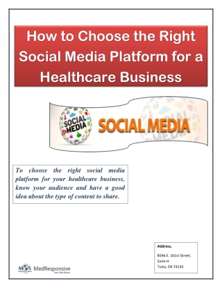 How to Choose the Right Social Media Platform for a Healthcare Business