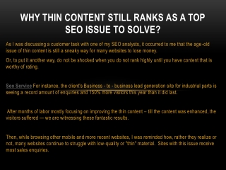 Why Thin Content Still Ranks As A Top SEO Issue To Solve