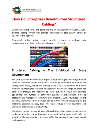 How Do Enterprises Benefit From Structured Cabling