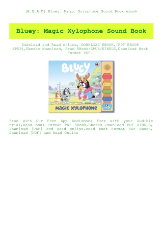 [R.E.A.D] Bluey Magic Xylophone Sound Book ebook