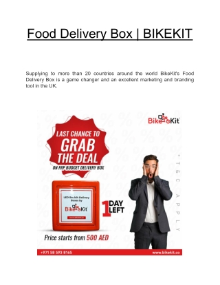 Food Delivery Box  | BIKEKIT