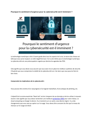 Pourquoi le sentiment d'urgence pour la cybersécurité est-il imminent.docx