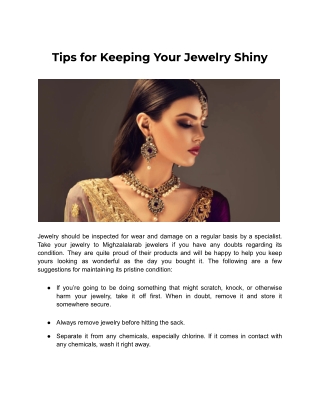 Tips for Keeping Your Jewelry Shiny