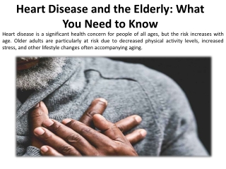 Heart disease and the elderly What You Should Understand