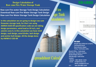 design calculation of raw cum fire water storage tank