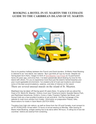 BOOKING A HOTEL IN ST. MARTIN THE ULTIMATE GUIDE TO THE CARIBBEAN ISLAND OF ST. MARTIN