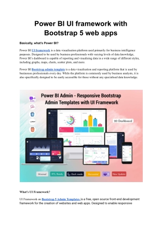 Power BI UI framework with Bootstrap 5 web apps