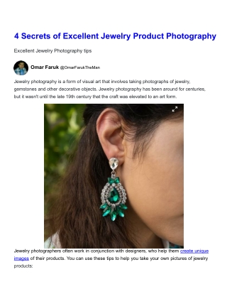 4 Secrets of Excellent Jewelry Product Photography