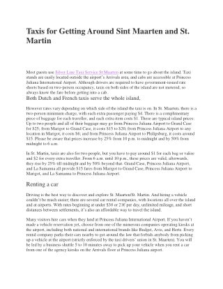 Taxis for Getting Around Sint Maarten and St. Martin