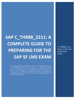 SAP C_THR88_2211: A Complete Guide to Preparing for the SAP SF LMS Exam