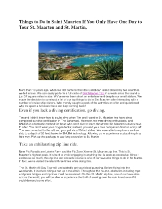 Things to Do in Saint Maarten If You Only Have One Day to Tour St. Maarten