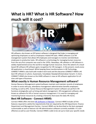 What is HR- What is HR Software- How much will it cost-