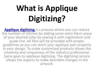 What is Applique Digitizing?