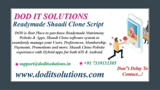 Shaadi Readymade PHP Clone Script - DOD IT SOLUTIONS