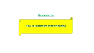 How to Implement shift left testing