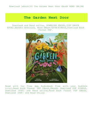 Download [ebook]$$ The Garden Next Door Ebook READ ONLINE