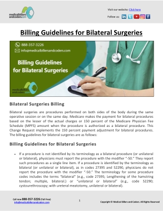 Billing Guidelines for Bilateral Surgeries