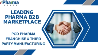 Pharma B2B Marketplace | Leads Generation | ePharmaleads