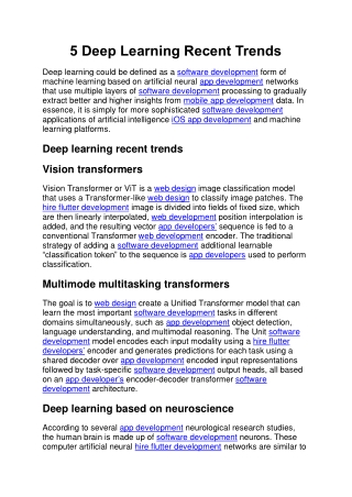 5 Deep Learning Recent Trends