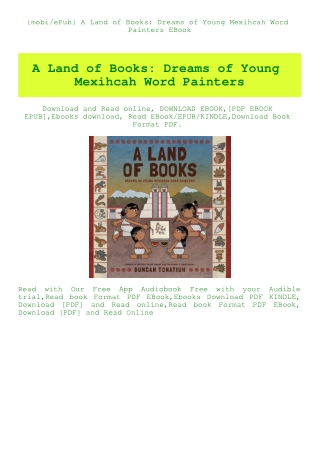 {mobiePub} A Land of Books Dreams of Young Mexihcah Word Painters EBook