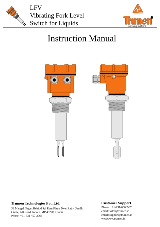 Vibrating Fork Point Level Switch for Liquids