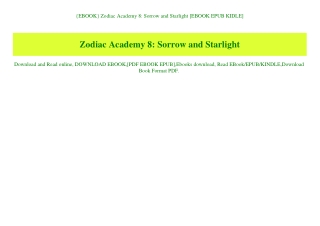 {EBOOK} Zodiac Academy 8 Sorrow and Starlight [EBOOK EPUB KIDLE]