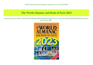 [ PDF ] Ebook The World Almanac and Book of Facts 2023 Full PDF