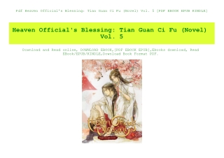 Pdf  Heaven Official's Blessing Tian Guan Ci Fu (Novel) Vol. 5 [PDF EBOOK EPUB KINDLE]