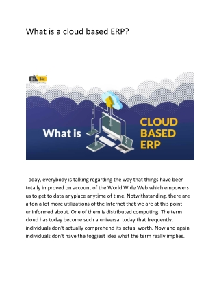 What is a cloud based ERP