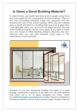 Is Glass a Good Building Material