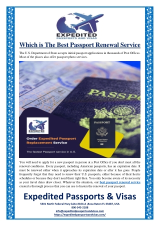 Which is The Best Passport Renewal Service