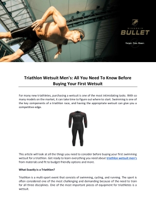 Triathlon Wetsuit Men All You Need To Know Before Buying Your First Wetsuit