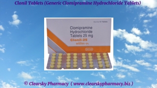 Clonil Tablets (Generic Clomipramine Hydrochloride Tablets)