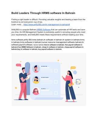 Build Leaders Through HRMS software In Bahrain