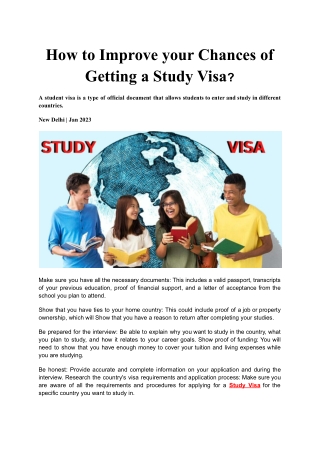 How to improve your chances of getting a study visa
