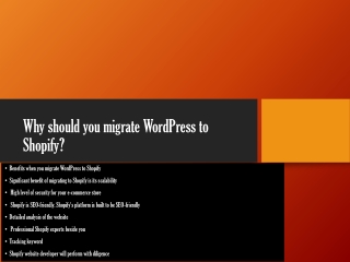 Why should you migrate WordPress to Shopify