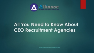 All You Need to Know About CEO Recruitment Agencies