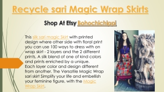 Recycle sari Magic Wrap Skirts