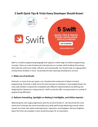 _5 Swift Quick Tips & Tricks Every Developer Should Know!