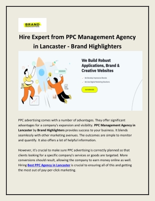 PPC Management Agency in Lancaster - Brand Highlighters