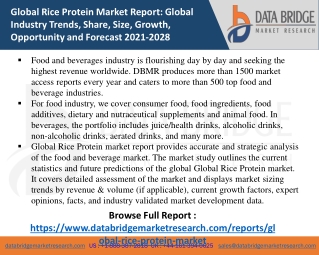 Rice Protein Market- FOOD & BEVERAGES