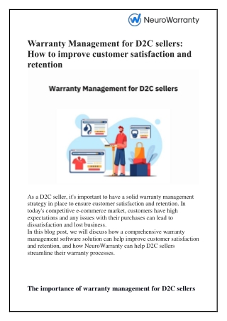 Warranty Management for D2C sellers: How to improve customer satisfaction