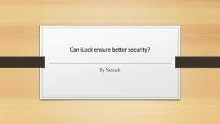 Can iLock ensure better security