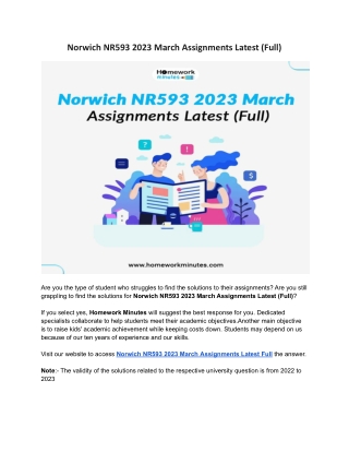 Norwich NR593 2023 March Assignments Latest (Full)