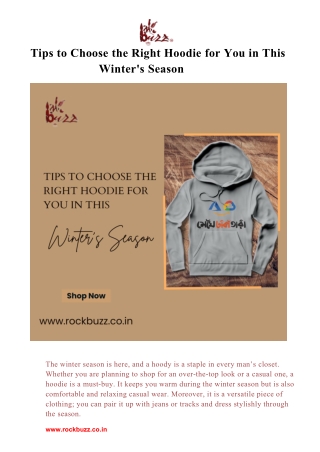 Tips to Choose the Right Hoodie for You in This Winter's Season