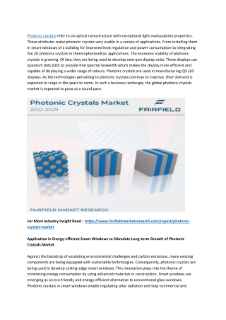 Photonic Crystals Market