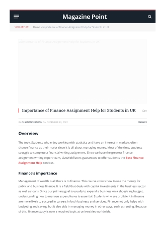 Best Finance Assignment Help Services with Affordable Cost