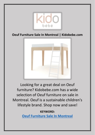 Oeuf Furniture Sale In Montreal | Kidobebe.com