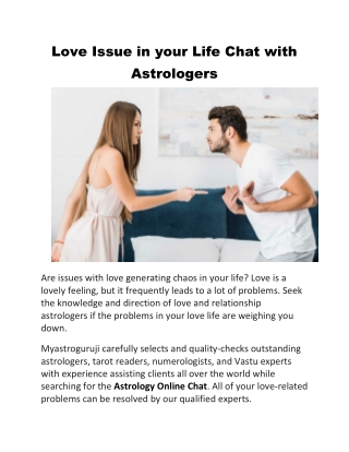 Love Issue in your Life Chat with Astrologers