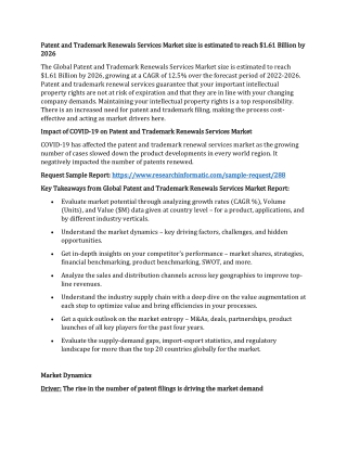 Patent and Trademark Renewals Services Market size is estimated to reach $1.61 B